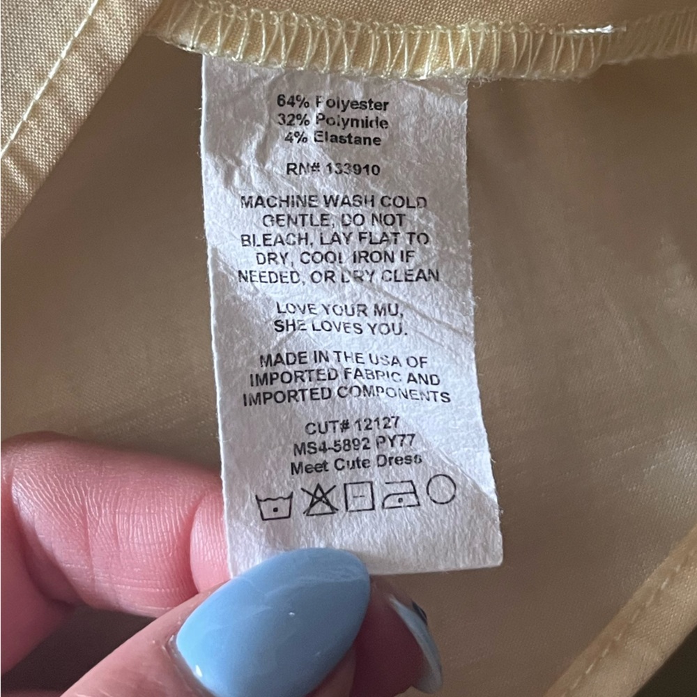 Show Me Your MuMu Meet Cute Pale Yellow Taffeta Dress XL - Picture 5 of 8